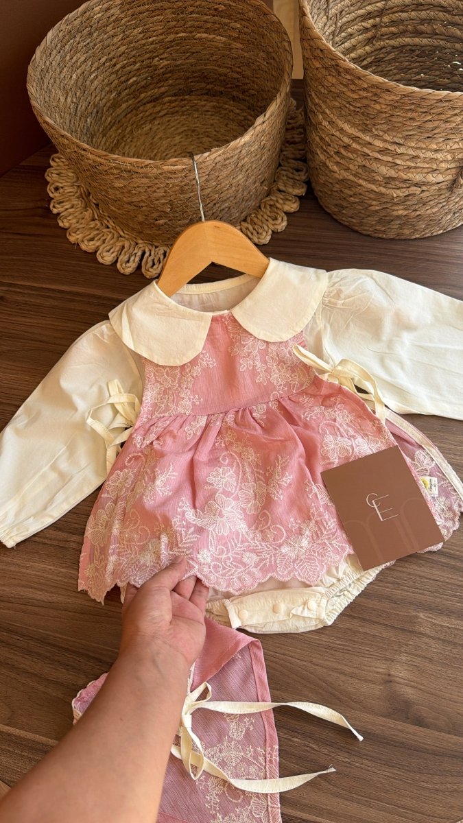 Vestido outfit jardín de vainilla | | Ropa de bebé y niña | El Closet de Emma