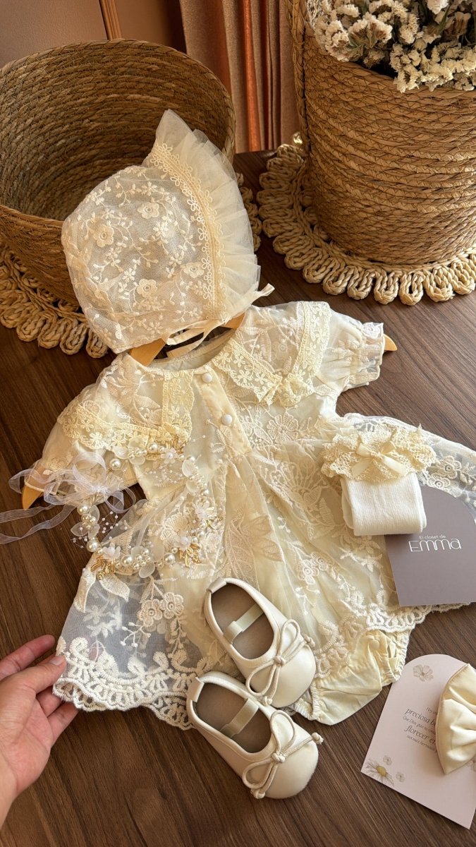 Vestido Outfit Élégance Marfil | | Ropa de bebé y niña | El Closet de Emma
