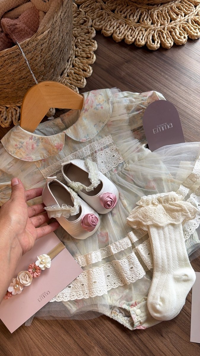 Vestido Outfit Jardín de Rosas | | Ropa de bebé y niña | El Closet de Emma