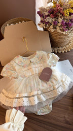 Conjunto Vestido Floral Vintage para Bebé Niña | | Ropa de bebé y niña | El Closet de Emma