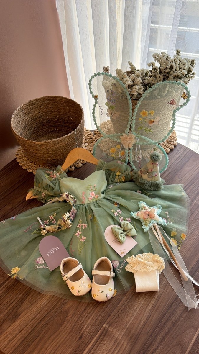 Vestido de Hada del Bosque Encantado – Outfit Infantil Vintage | | Ropa de bebé y niña | El Closet de Emma