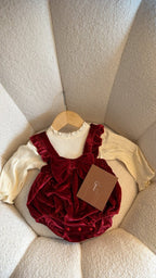 Body outfit Emma Velvet Ruby | | Ropa de bebé y niña | El Closet de Emma