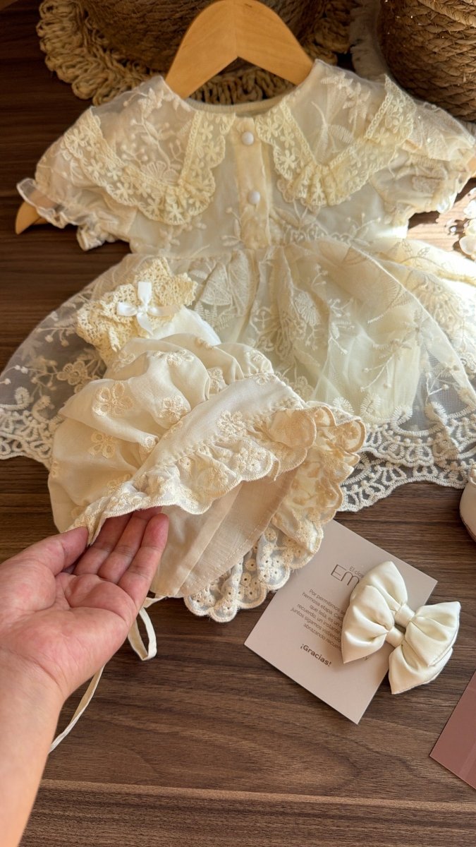 Vestido Outfit Élégance Marfil | | Ropa de bebé y niña | El Closet de Emma