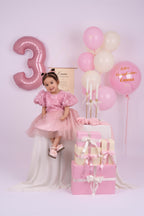 Vestido Rosa Princesa para Niña con Flores 3D y Tul | Fiesta, Cumpleaños y Sesión de Fotos