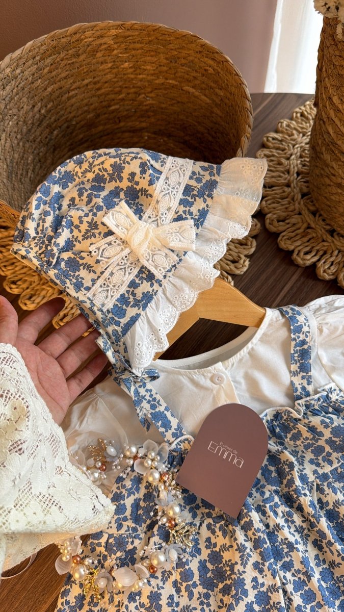 Outfit Vintage Floral para Bebé con Vestido, Zapatos y Accesorios | | Ropa de bebé y niña | El Closet de Emma
