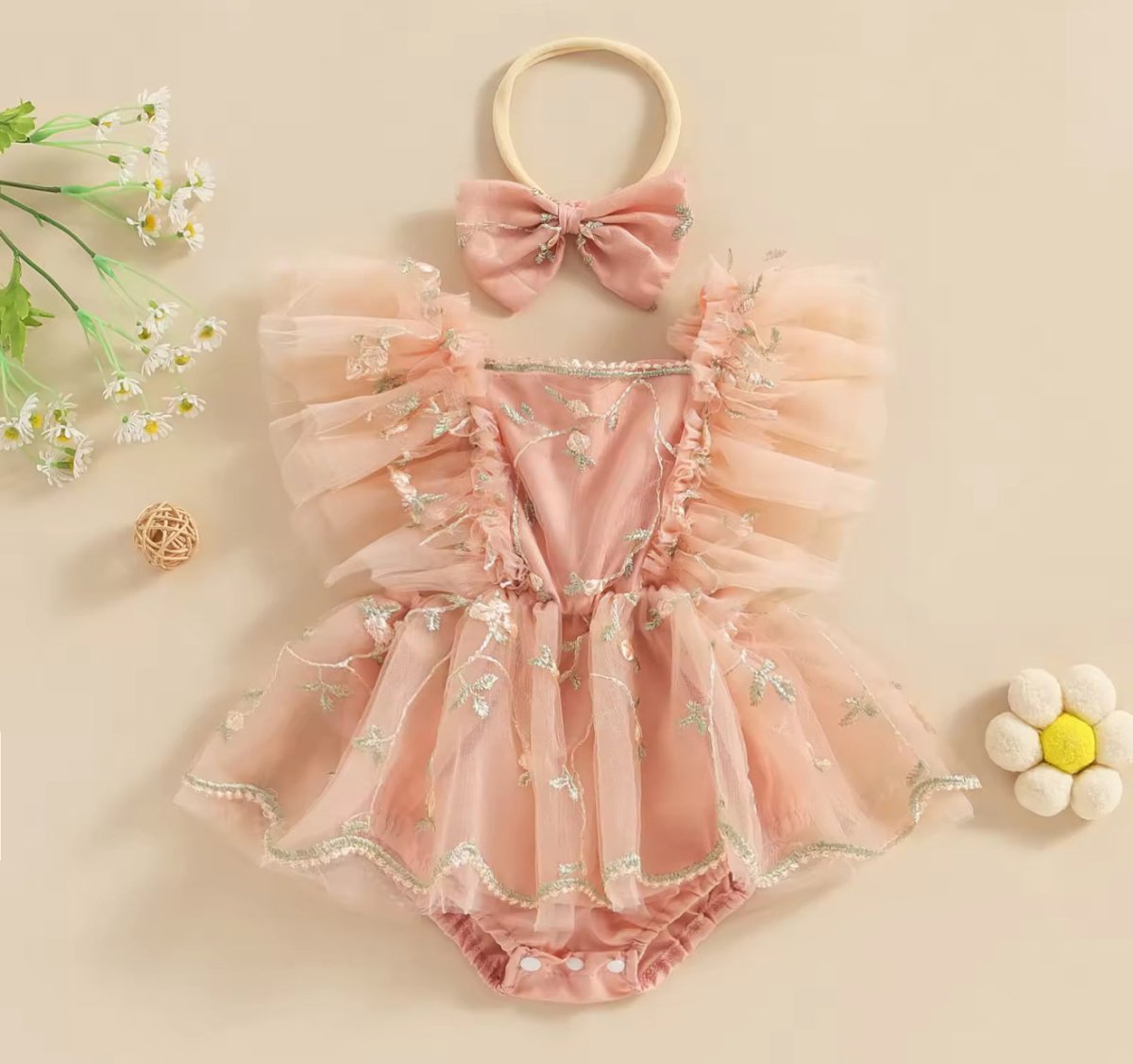 Vestido Rosa | Vestido de Encaje | Ropa de bebé y niña | El Closet de Emma Imagen principal del producto
