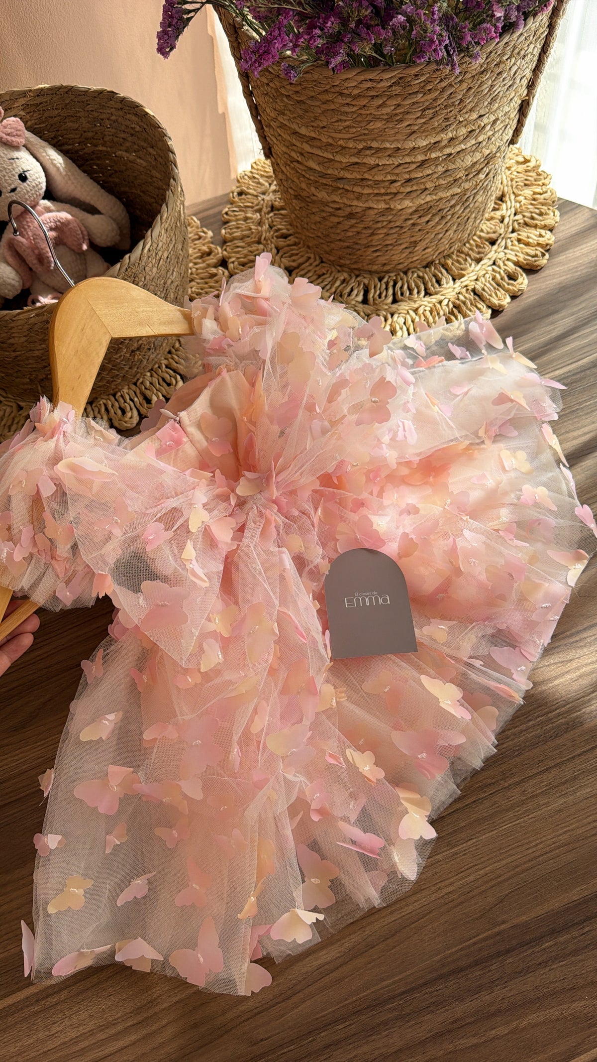 Vestido de Mariposas Rosa para Niña – Set Hada