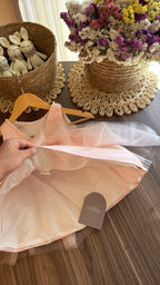 Outfit Elegante para Bebé Niña en Tono rosa con Vestido de Tul, Zapatos y Tiara | El Clóset de Emma | | Ropa de bebé y niña | El Closet de Emma