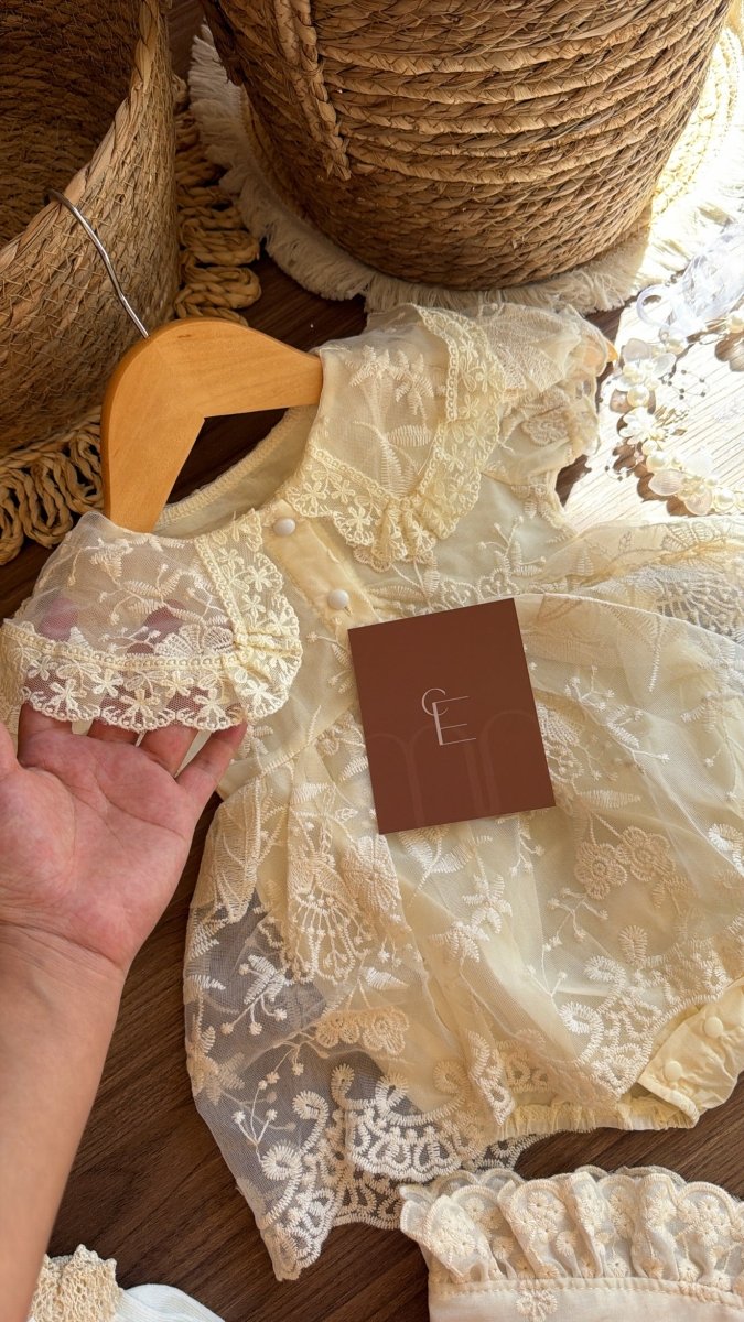 Vestido Outfit Élégance Marfil | | Ropa de bebé y niña | El Closet de Emma
