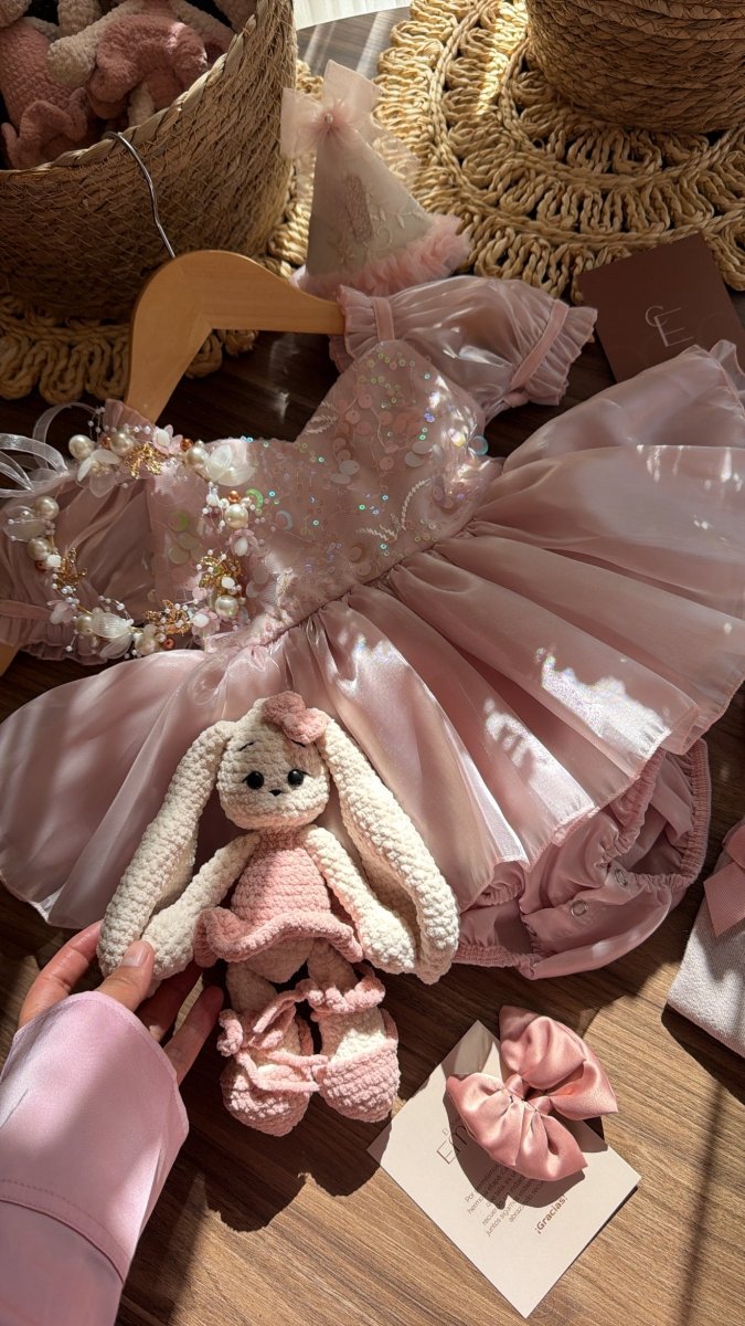 Vestido outfit Bella en Rosa | | Ropa de bebé y niña | El Closet de Emma