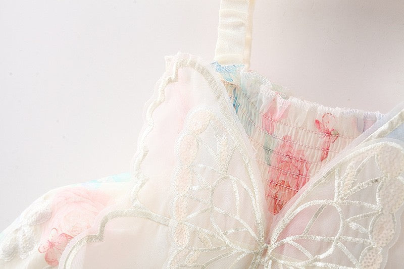 Vestido Hada de Mariposa – Edición Floral Pastel