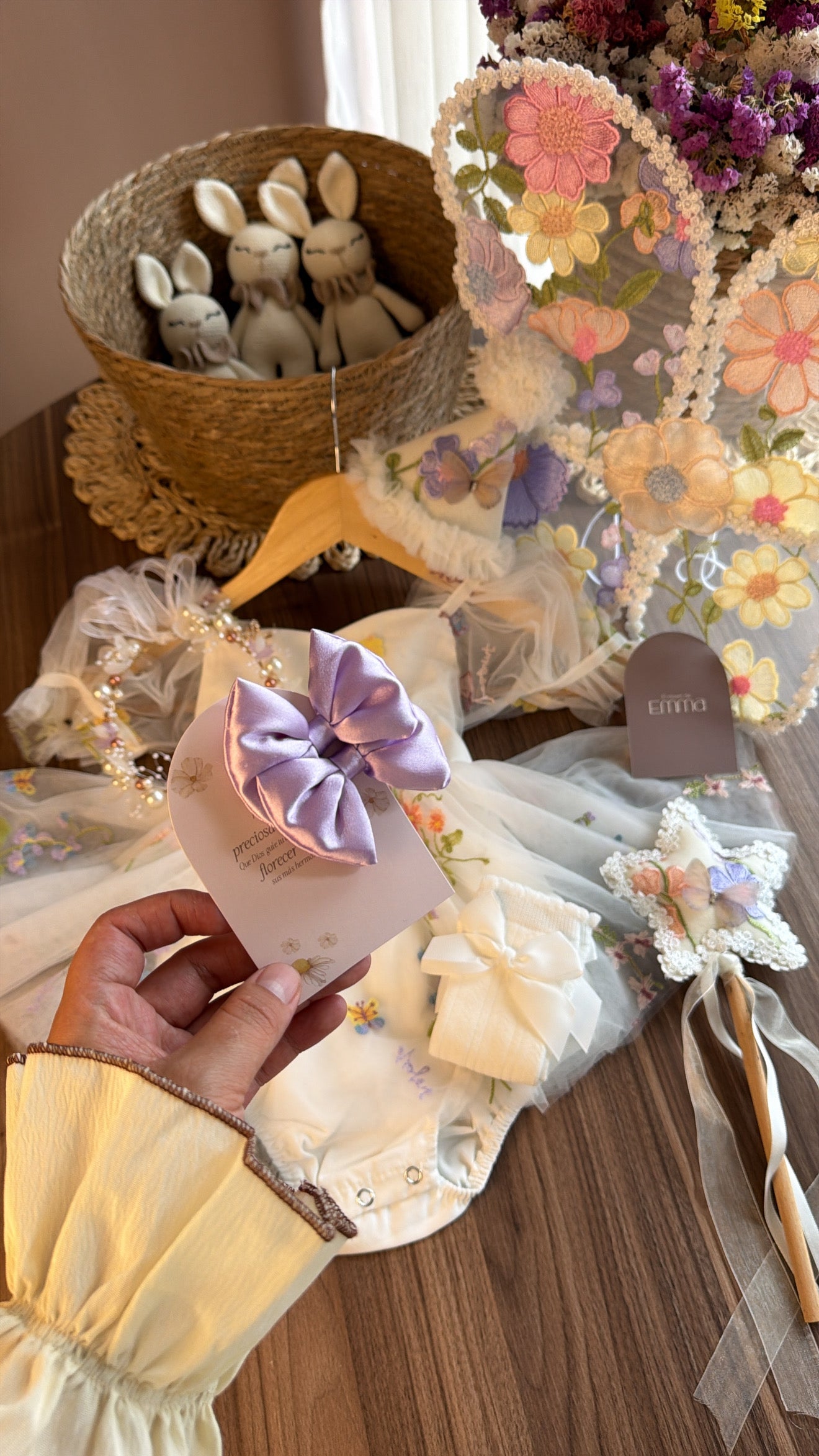 Outfit Hada del Bosque Encantado para Bebé Niña | Vestido Bordado con Kit de Alitas y Accesorios Completos
