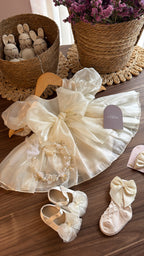 Outfit Vintage para Niña | Vestido, Medias, Zapatos, Tiara y Ganchos
