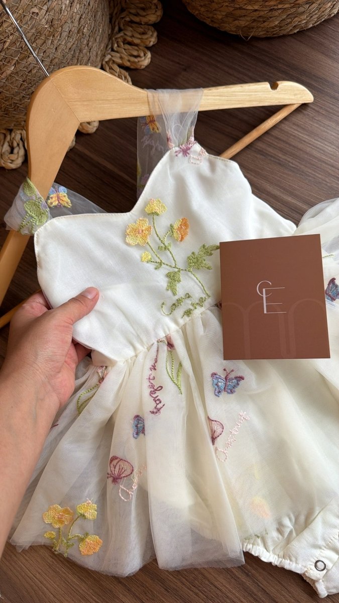 Outfit vestido floral hada de Ensueño | | Ropa de bebé y niña | El Closet de Emma