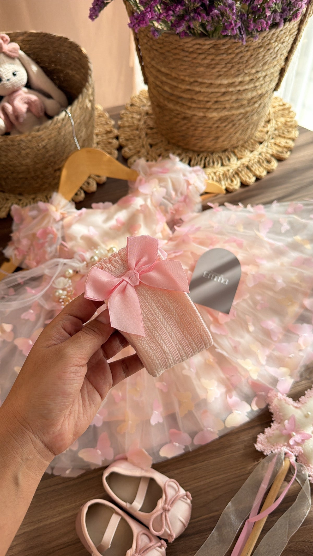 Vestido de Mariposas Rosa para Niña – Set Hada