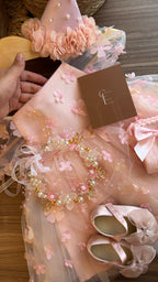 Vestido Princesa Floral Rosa