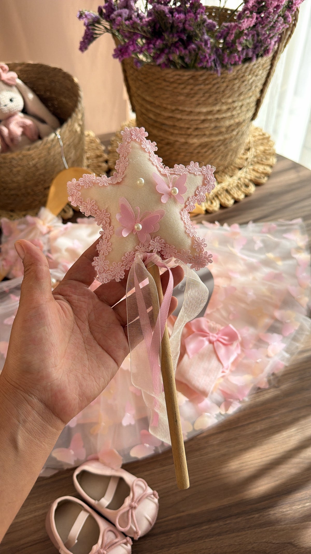 Vestido de Mariposas Rosa para Niña – Set Hada