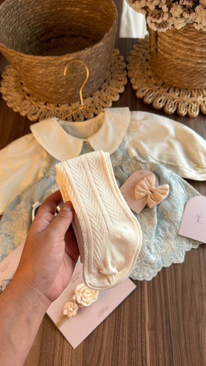 Vestido outfit Dulce Herencia Celeste | | Ropa de bebé y niña | El Closet de Emma