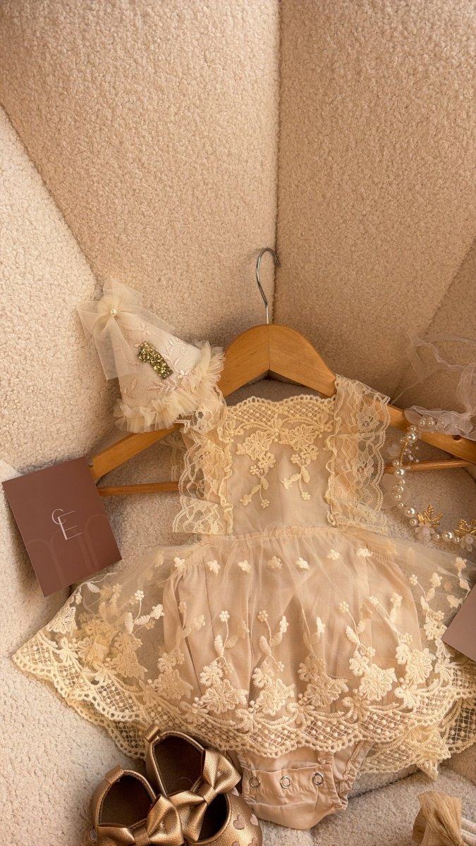 Outfit vestido perla vintage Dulce Encanto | | Ropa de bebé y niña | El Closet de Emma