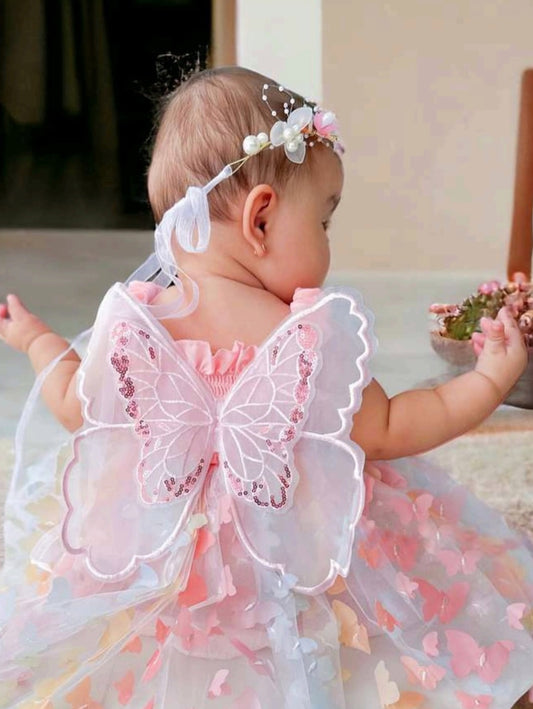 Vestido de Tul con Apliques de Mariposas y Alas – Modelo Butterfly Dreams