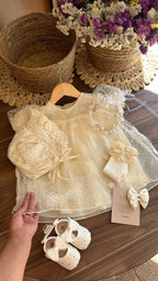 Vestido outfit bendición de amor | | Ropa de bebé y niña | El Closet de Emma