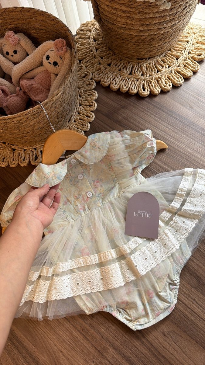 Vestido Outfit Jardín de Rosas | | Ropa de bebé y niña | El Closet de Emma