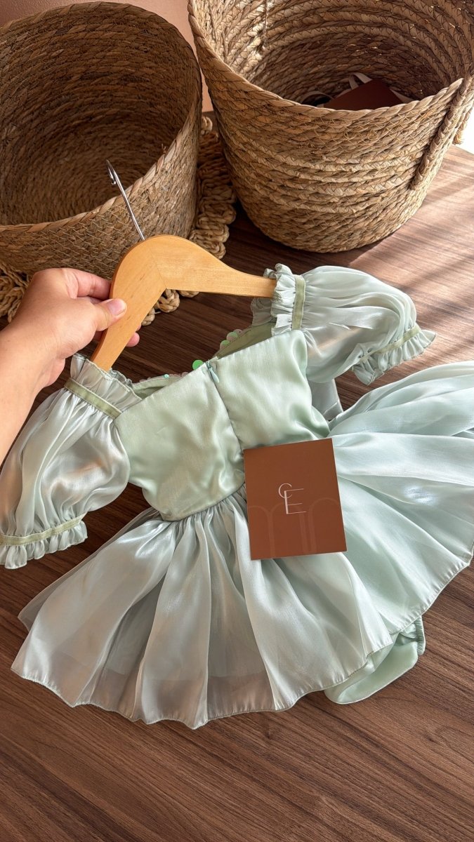 Vestido Bebé Elegante Verde Menta | | Ropa de bebé y niña | El Closet de Emma