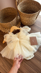 Outfit vestido Dulce Encanto Marfil | | Ropa de bebé y niña | El Closet de Emma