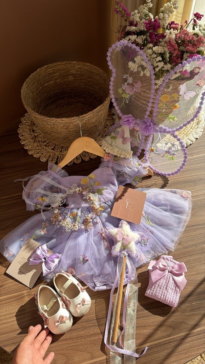 Vestido outfit sueño de hada lavanda | | Ropa de bebé y niña | El Closet de Emma
