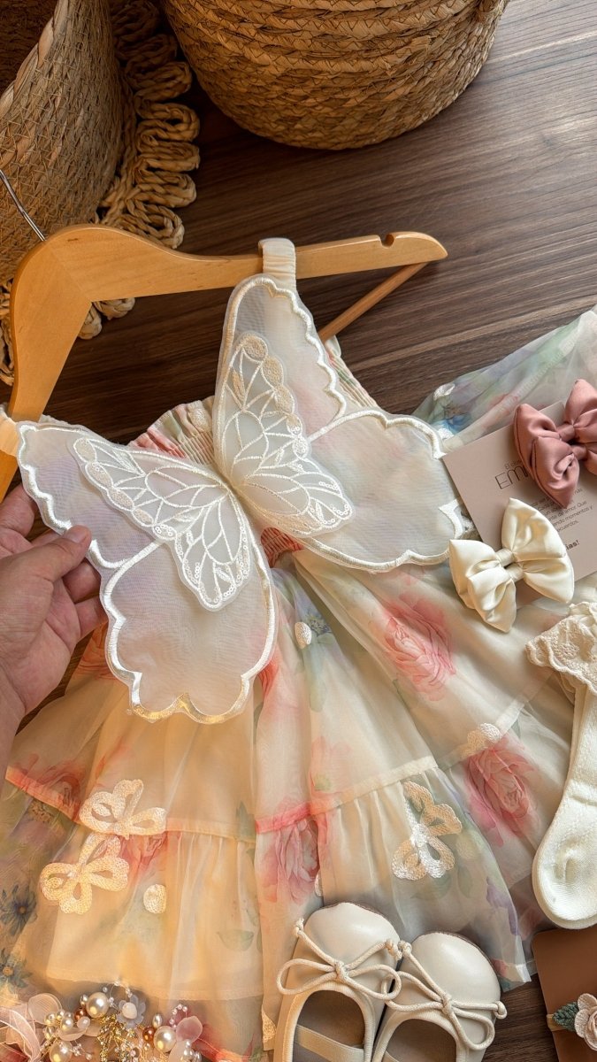 Vestido outfit Jardín de Mariposas de Ensueño | | Ropa de bebé y niña | El Closet de Emma
