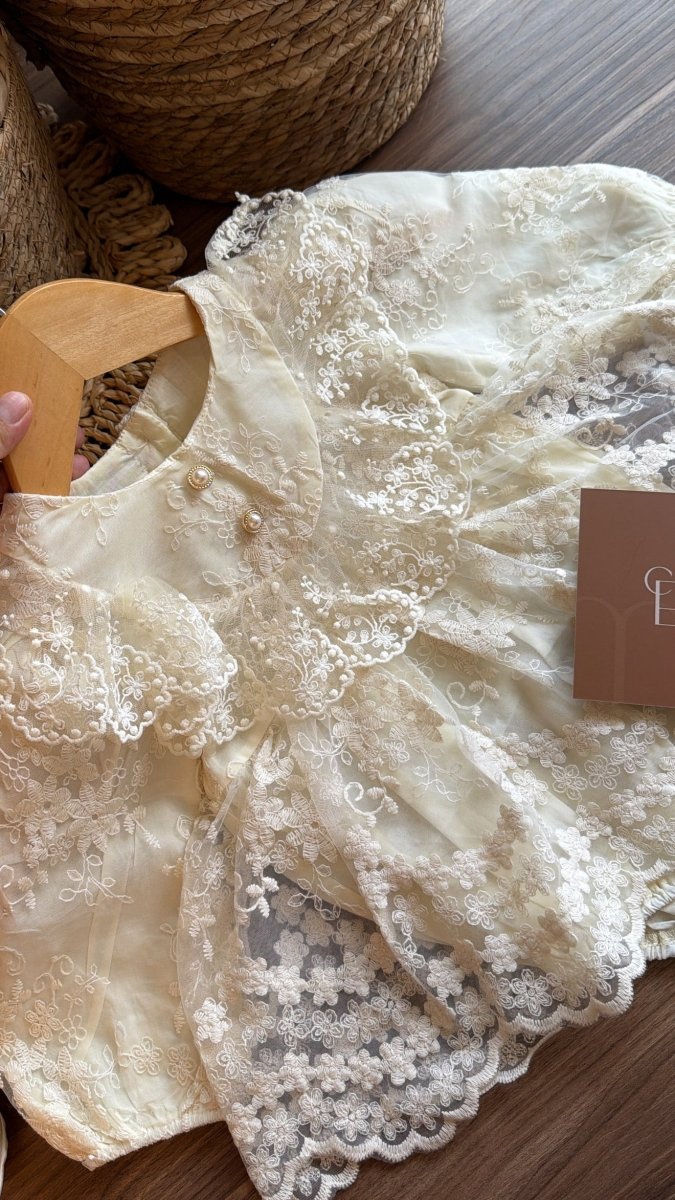 Vestido Outfit Luz de Marfil | | Ropa de bebé y niña | El Closet de Emma