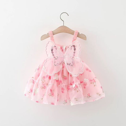 Vestido Hada de Mariposa Rosa – Magia Floral para tu Princesa