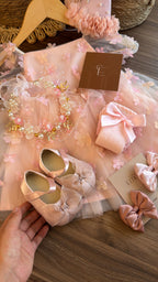 Vestido Princesa Floral Rosa