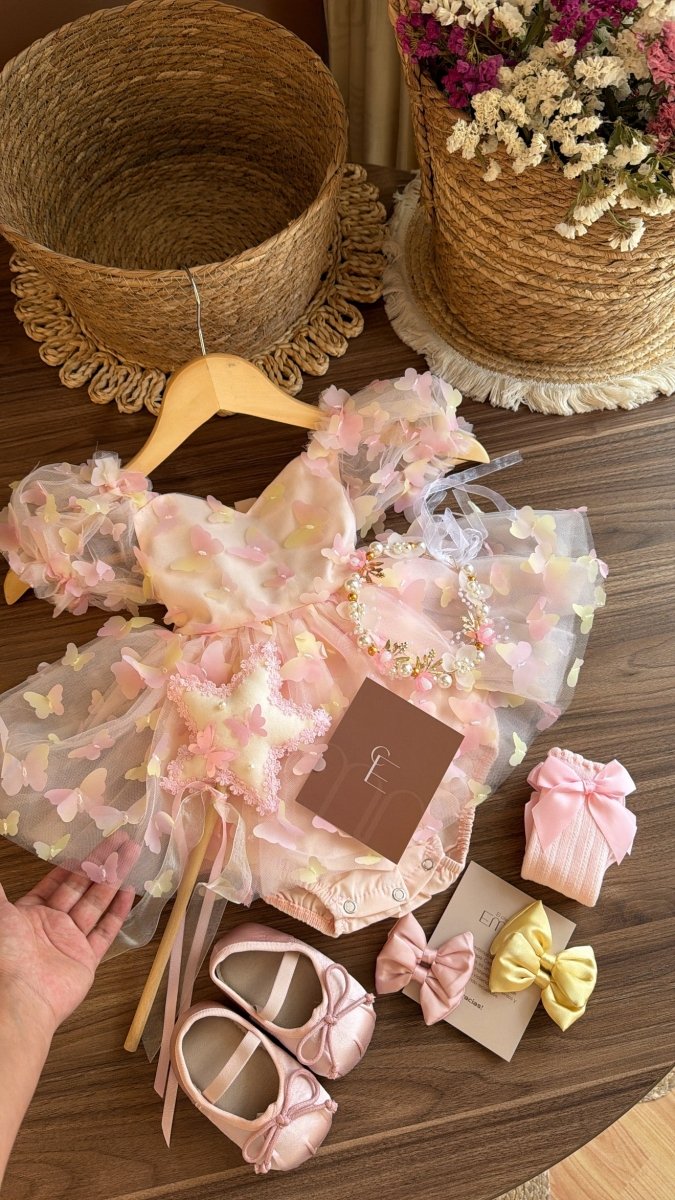 Outfit vestido de Mariposas 3d Emma | | Ropa de bebé y niña | El Closet de Emma