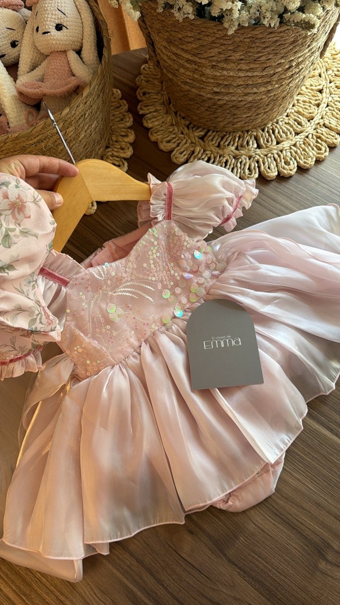 Vestido outfit Bella en Rosa | | Ropa de bebé y niña | El Closet de Emma