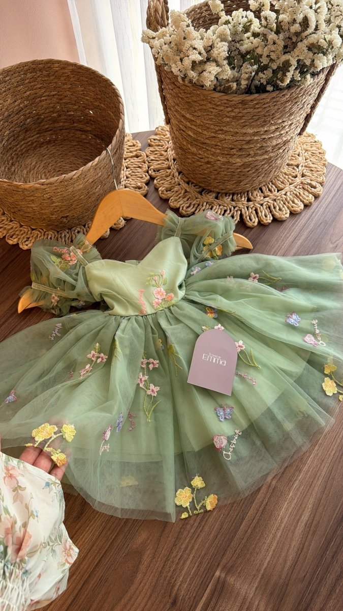 Vestido de Hada del Bosque Encantado – Outfit Infantil Vintage | | Ropa de bebé y niña | El Closet de Emma