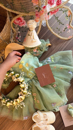 Vestido outfit encanto Verde de Emma | | Ropa de bebé y niña | El Closet de Emma