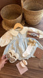 Vestido outfit Dulce Herencia Celeste | | Ropa de bebé y niña | El Closet de Emma