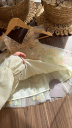 Outfit de Primer Año para Bebé Niña con Alas de Mariposa | Vestido Floral con Accesorios Completos