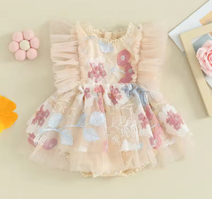 Vestido Bloom de Tul Bordado