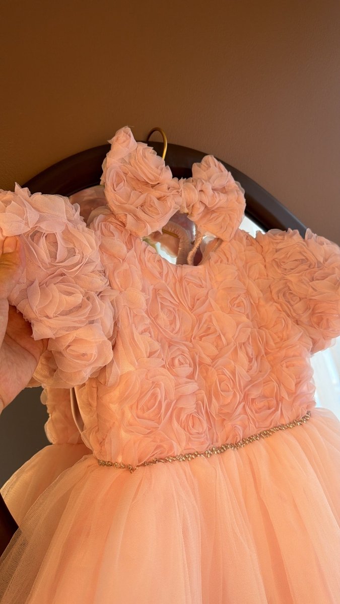Vestido Rosa Princesa de Flores – Talla 3 Años | | Ropa de bebé y niña | El Closet de Emma