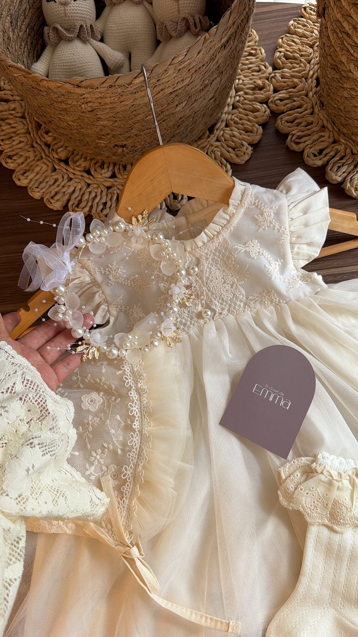 Set de Bautizo para Bebé Niña | Vestido Elegante con Accesorios