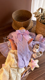 Outfit Princesa Lavanda Vintage para Bebé | Vestido Elegante con Accesorios | | Ropa de bebé y niña | El Closet de Emma