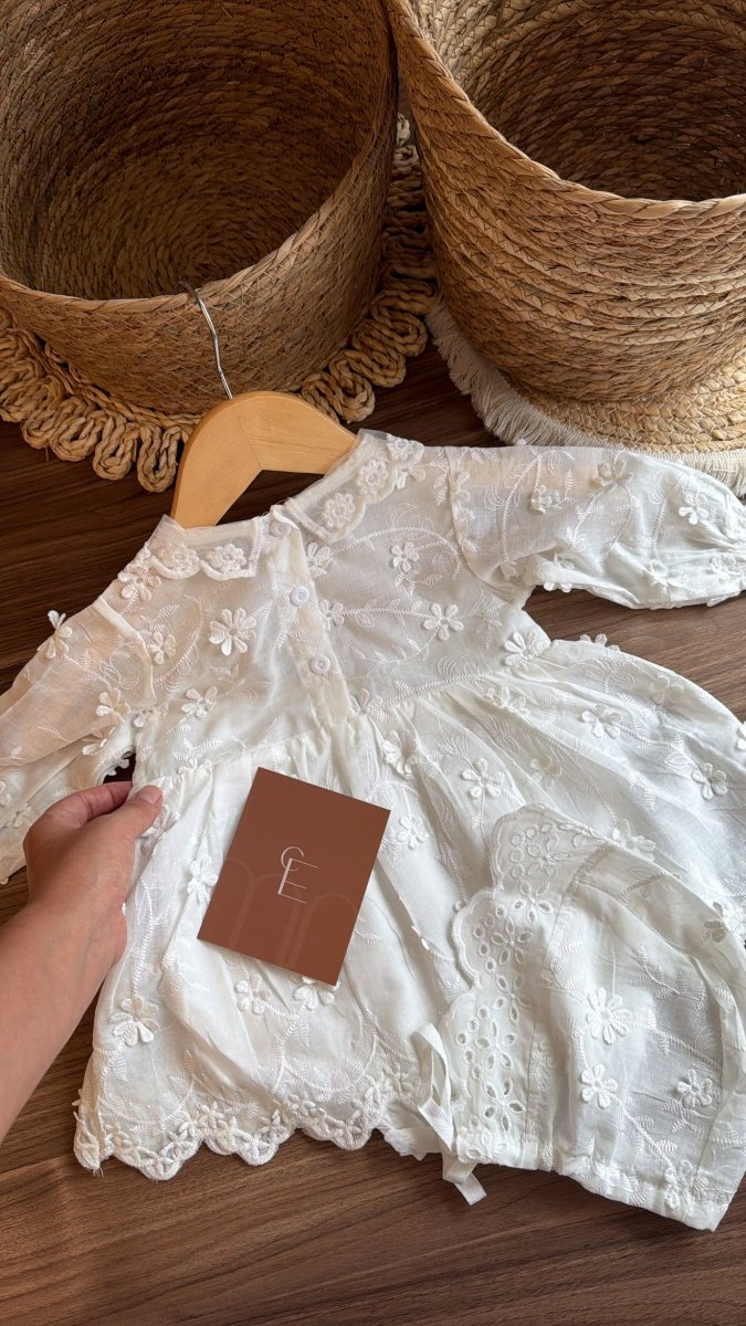 Vestido outfit Emma Luz de Ángeles | | Ropa de bebé y niña | El Closet de Emma