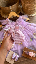 Vestido Ensemble Aurora Encantada en Violeta | | Ropa de bebé y niña | El Closet de Emma