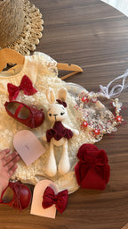 Vestido Vintage para Bebé 1 Año – Marfil y Borgoña