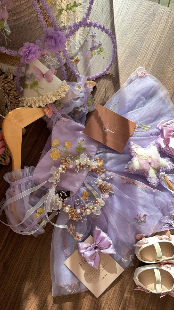 Vestido outfit sueño de hada lavanda | | Ropa de bebé y niña | El Closet de Emma