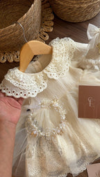 Outfit vestido de Princesa Marfil | | Ropa de bebé y niña | El Closet de Emma