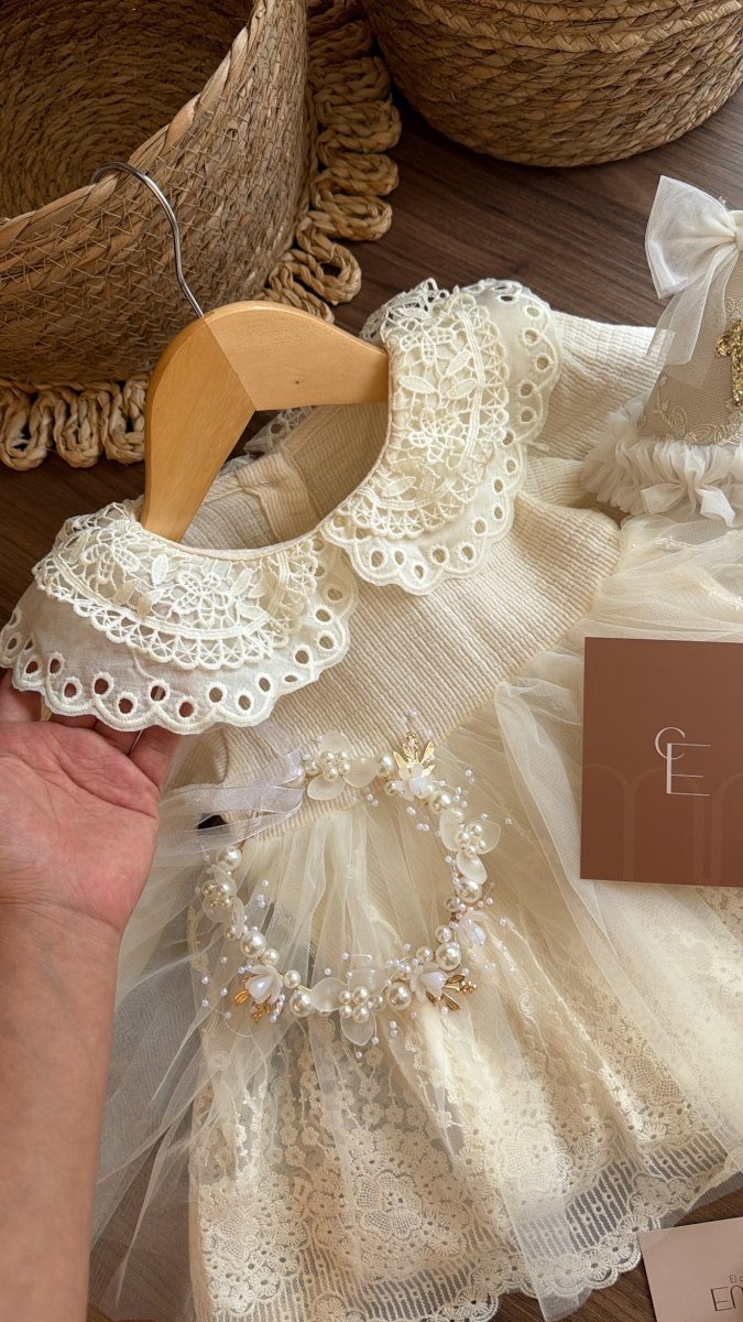 Outfit vestido de Princesa Marfil | | Ropa de bebé y niña | El Closet de Emma