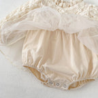 Vestido de Encaje con Flores 3D y Tul